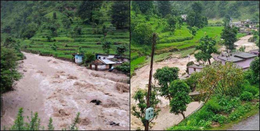 चमोली में "उफनाए नदी-नालों ने मचाई तबाही", कई मकान और गाड़ियां मलबे में दबे !!